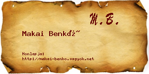 Makai Benkő névjegykártya